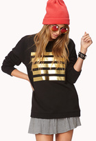 Thumbnail for your product : Forever 21 Metallic Striped Pullover