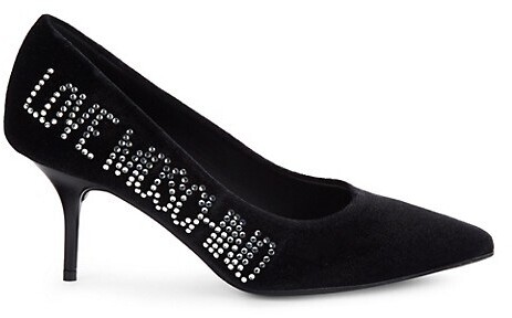 Artfaerie Womens High Heel Stiletto Studded Pumps Pointed Toe Velvet Court Shoes 