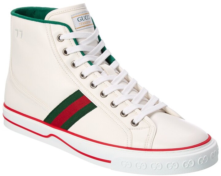 Mens Leather White High Tops | ShopStyle