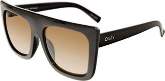 Quay Women's Gradient Café Racer QU-000183-BLK/BRN Square Sunglasses
