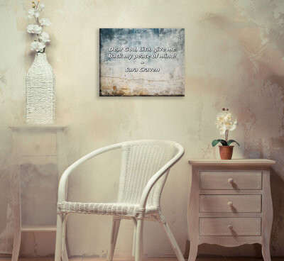 17 Stories Artsy Quote "Dear God, Lisa, give me back my peace of mind!" By Sara Craven Gallery Wrapped Canvas