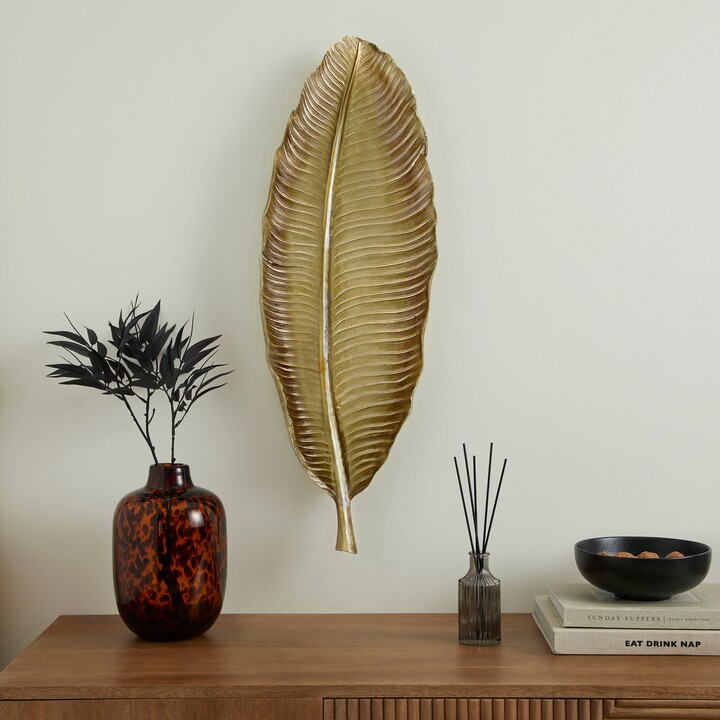 Dunelm Resin Banana Leaf Wall Art 80cm Gold ShopStyle