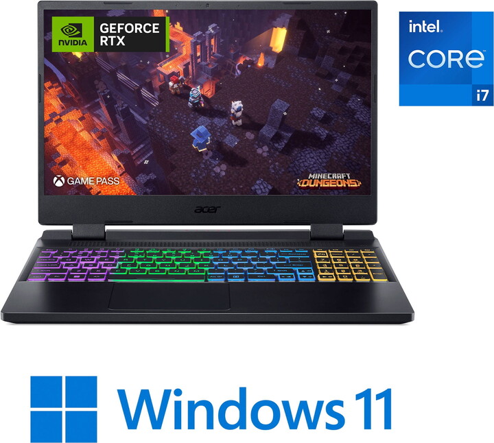 Acer Nitro 5 Gaming laptop, 15.6" Full HD IPS 144Hz Display, 12th Gen Intel Core i7-12650H, NVIDIA GeForce RTX 4050 Laptop GPU, 16GB DDR5, 1TB PCIe Gen 4 SSD, Windows 11 Home, AN515-58-75NM
