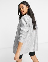 Thumbnail for your product : ASOS DESIGN moire suit blazer in metallic