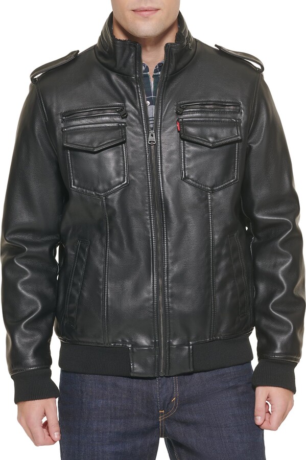 Levi's Men's Faux Leather Aviator Bomber Jacket (Regular & Big & Tall  Sizes) - ShopStyle