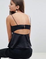 Thumbnail for your product : ASOS DESIGN Satin Cami With Button Up Detail
