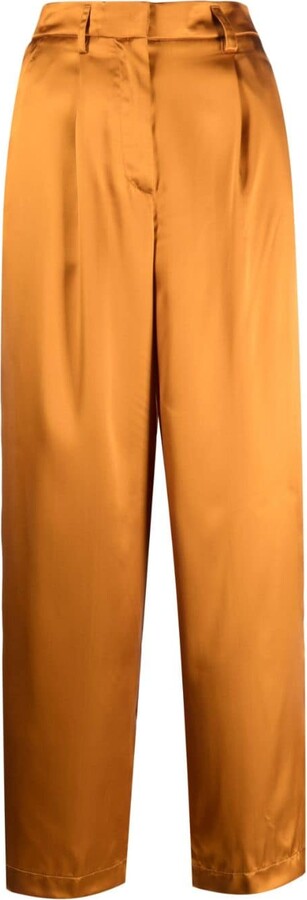Women's Orange Satin Pants