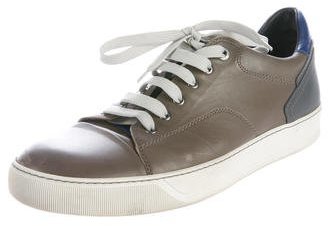 Lanvin Leather Cap-Toe Sneakers