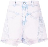 Thumbnail for your product : IRO Bleached Raw-Cut Denim Shorts