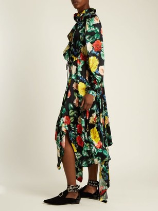 Preen by Thornton Bregazzi Arabella Floral-print Silk-satin Dress - Green Multi