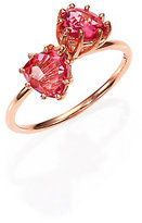 Thumbnail for your product : Suzanne Kalan Pink Topaz & 14K Rose Gold Double Trillion Ring