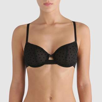 Dim Tulle and Plumetis Demi-Cup Bra