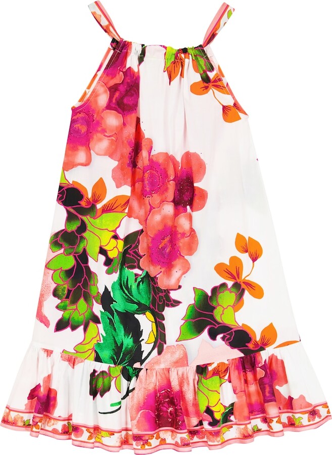 Camilla Kids Floral embellished cotton dress