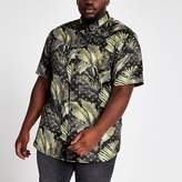 Thumbnail for your product : River Island Big and Tall navy slim fit short sleeve shirt