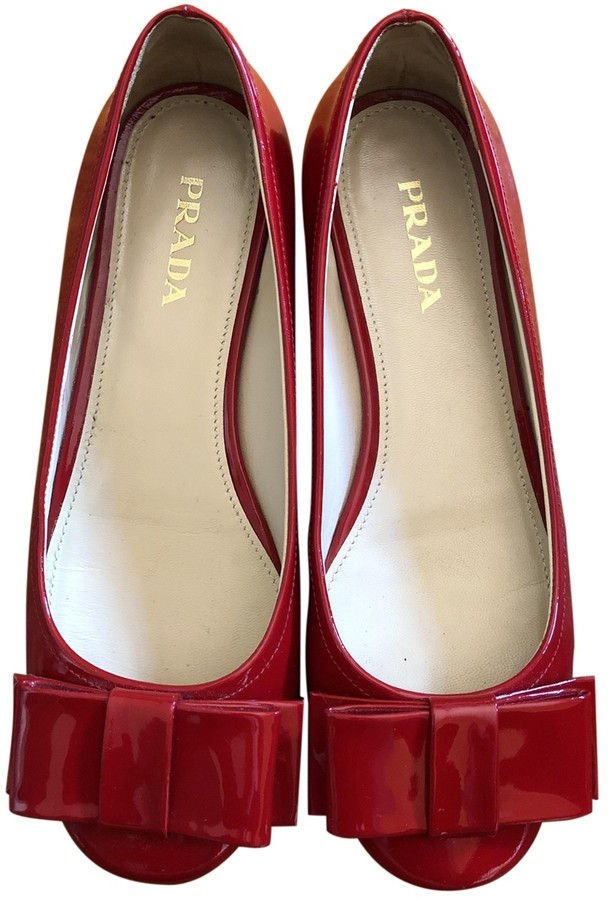 prada red patent leather shoes