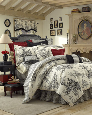 thomasville at home Bouvier Black Traditional Cotton Toile 4 Piece Comforter Set
