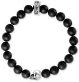Thumbnail for your product : King Baby Studio Black Lava Rock Beaded Stretch Bracelet in Sterling Silver