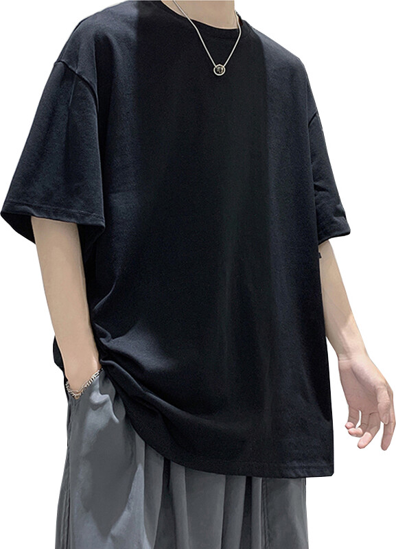 li fen wen na Oversized Summer Short Sleeve Men & apos;s T Shirt New Fashion Solid Loose O-Neck T Shirts Mens Cotton Hip Hop Streetwear Top Tees 5XL