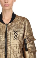 Thumbnail for your product : NICOLÒ TONETTO MILANO Gold Flux Embossed Faux Leather Bomber