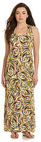 Thumbnail for your product : Joan Vass New York Paisley-Print Slit Maxi Dress