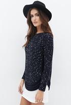Thumbnail for your product : Forever 21 rib-paneled marled sweater
