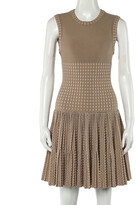 Thumbnail for your product : Alaia Beige Dotted Wool Knit Fit & Flare Dress M