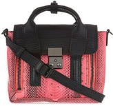 Thumbnail for your product : 3.1 Phillip Lim Pashli mini snake-embossed leather satchel Pink/black