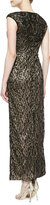 Thumbnail for your product : Sue Wong Cap-Sleeve Beaded Metallic Lace Gown