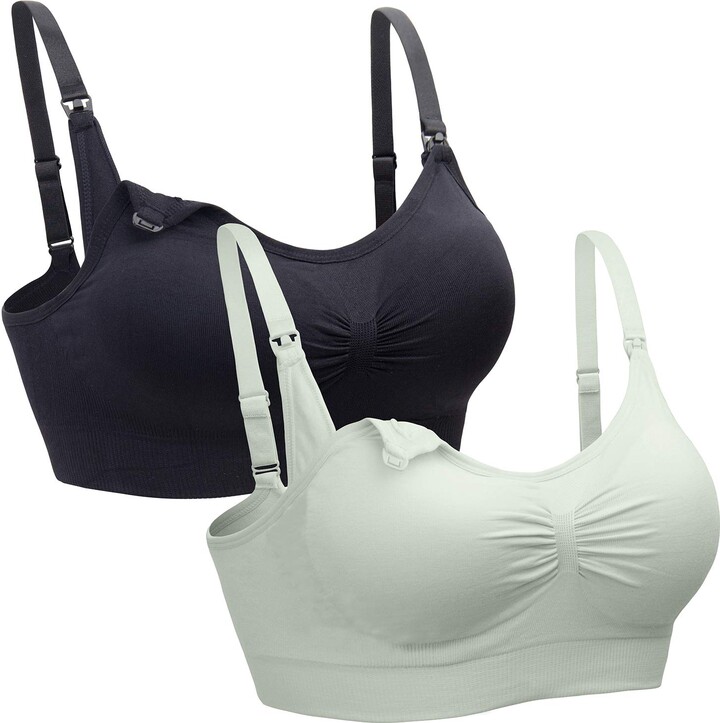 Suekaphin 2PACK Nursing Bra Wireless Bra Women's Sleeping Maternity Bra