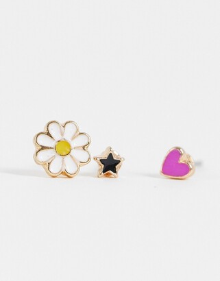 Accessorize pack of 5 stud and cuff set in summer brights