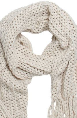 With Love From CA Popcorn Knit Fringe Scarf
