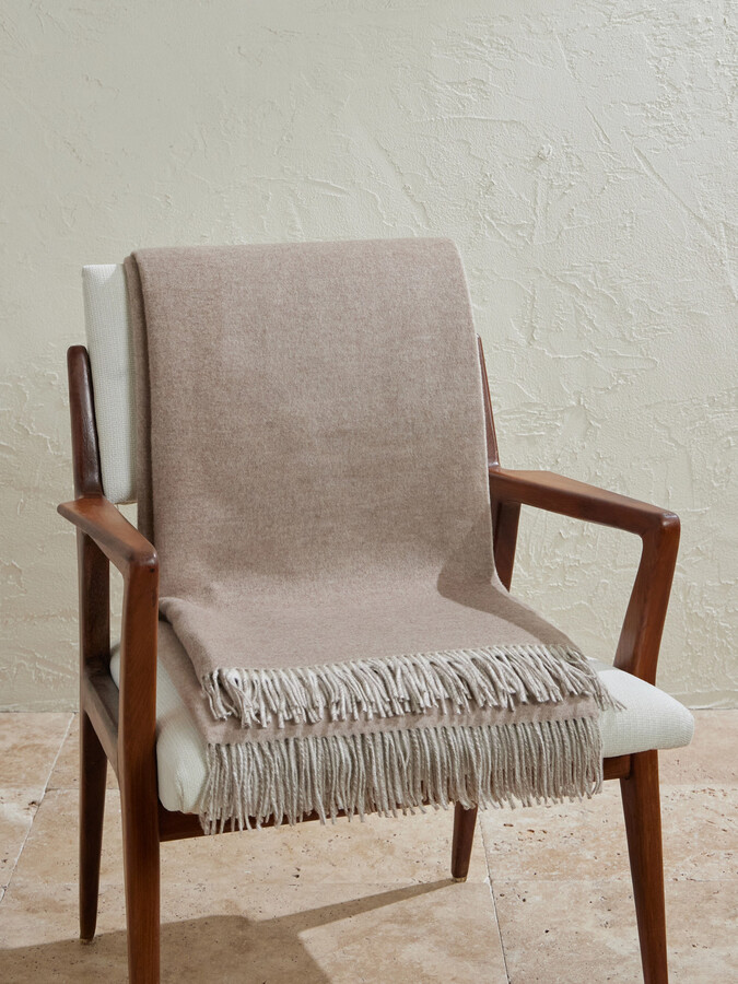 Fringed Cashmere and Silk-Blend Throw