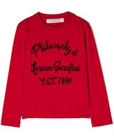Thumbnail for your product : Philosophy di Lorenzo Serafini Kids logo-print long-sleeved T-shirt