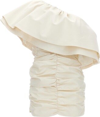 Ruffle White Wedding Dress