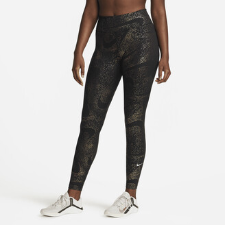 Nike Women's One Mid-Rise Printed Leggings in Black - ShopStyle