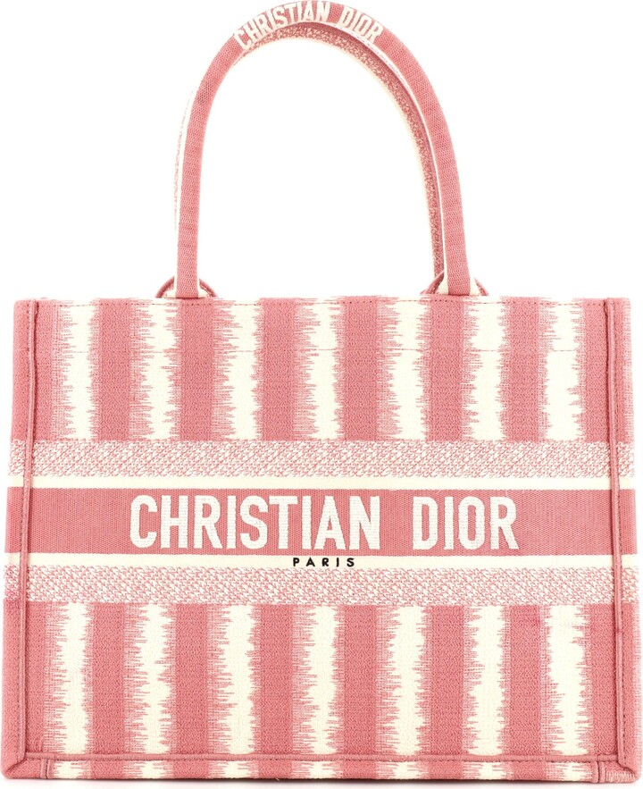 Christian Dior Pink Canvas Medium D-stripes Lady D-Lite - Handbag | Pre-owned & Certified | used Second Hand | Unisex