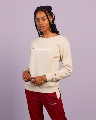 Champion Women's Nude Sweats - Script Crew Neck Sweatshirt - Size XL at The  Iconic - ShopStyle Jumpers & Hoodies