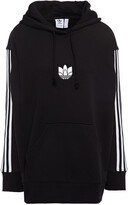 Thumbnail for your product : adidas Embroidered Striped French Cotton-terry Hoodie