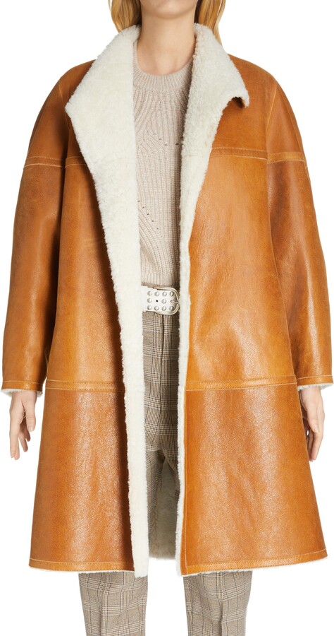 Camel Shearling Coat | Shop The Largest Collection | ShopStyle