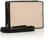 Thumbnail for your product : Sophie Hulme Textured-leather and brass box clutch