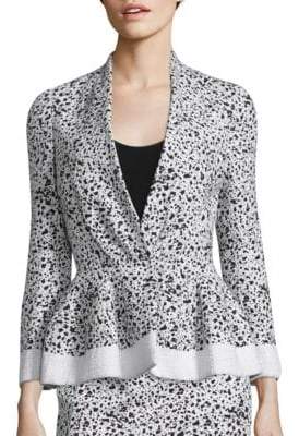 Carolina Herrera Splatter-Print Tweed Jacket