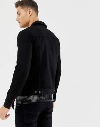 ASOS DESIGN skinny western denim jacket in black