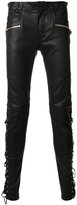 Thumbnail for your product : Balmain lace-up leather trousers