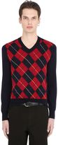 Thumbnail for your product : Comme des Garcons Boy Argyle Wool Knit V Neck Sweater