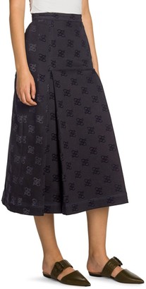 Fendi Karligraphy Flocked Midi Skirt