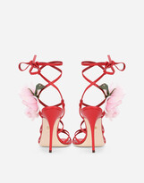 Thumbnail for your product : Dolce & Gabbana Nappa Leather Sandals With Silk Flower