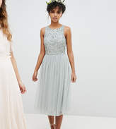 Thumbnail for your product : Maya Sleeveless Sequin Bodice Tulle Detail Midi Bridesmaid Dress With Cutout Back