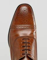 Thumbnail for your product : ASOS Design Brogue Shoes In Tan Leather With Toe Cap