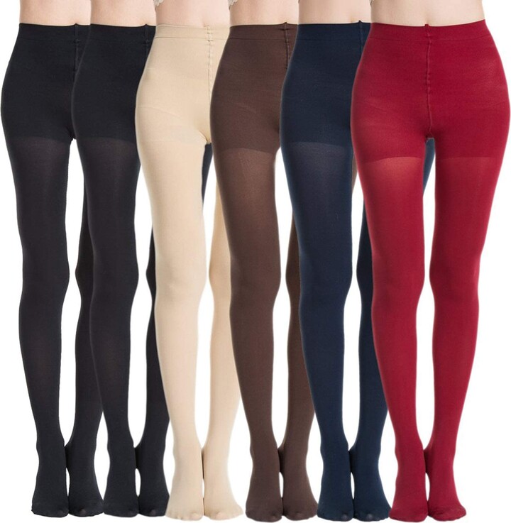 MANZI 6 Pairs 70 Denier Women's Tights Stretch Run Resistant Opaque