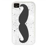 Thumbnail for your product : CellPowerCases CellPowerCasesTM Grunge Mustache - Protective 2 Layer iPhone 4 White Case - Fits iPhone 4 & iPhone 4S